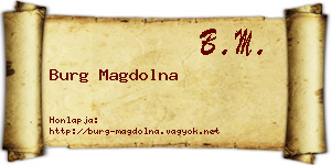 Burg Magdolna névjegykártya