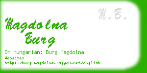 magdolna burg business card